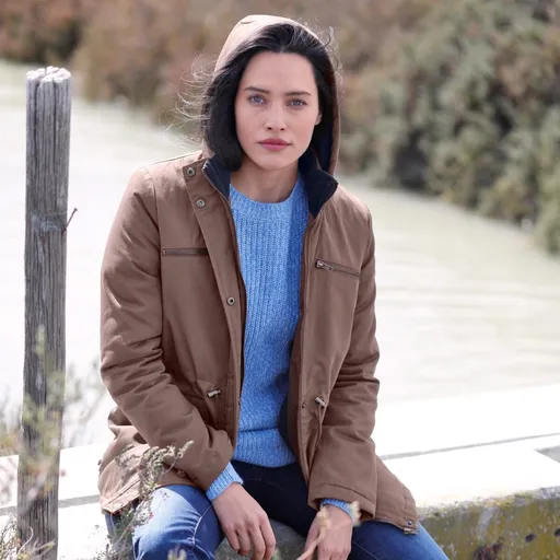 Parka impermeabilă tricotată din fleece