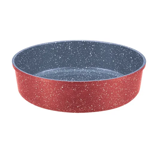 Tava de copt rotunda Oliver Voltz OV54322B30, 30x7 cm, Acoperire ceramica-marmura, Rosu