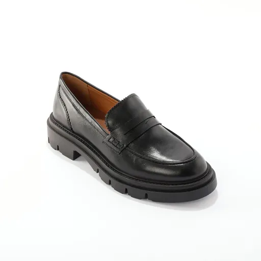 Mocasini din piele cu talpă cu model