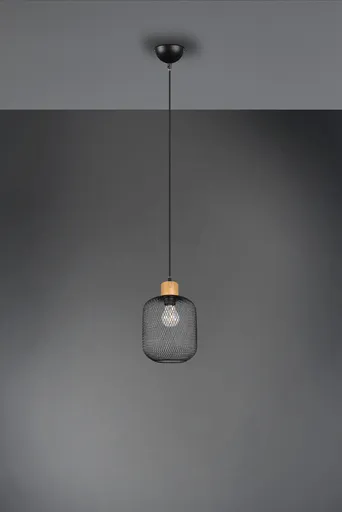 Lustra Calimero, RL, 18x150 cm, 40W, 1x E27, metal, negru mat