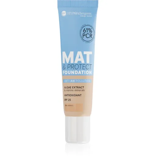 Bell HYPOallergenic Mat & Protect machiaj matifiant de lungă durată SPF 25 culoare 06 Caramel 30 g