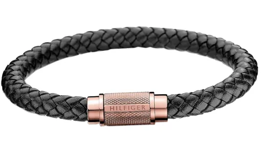 Tommy Hilfiger Brățară trendy din piele neagră Casual Core 2700999