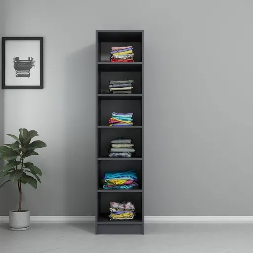 Dulap pentru haine, Hanah Home, Kale Raflı 210, 45x210x52 cm, Antracit