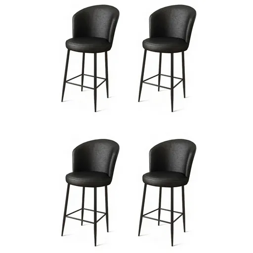 Set de scaune de bar Uras Black, 4 buc., negru, 4 buc