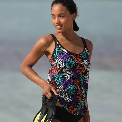 Costum de baie tankini top cu imprimeu Malaya, pentru bust mare