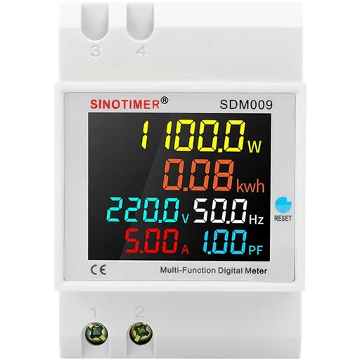 Contor monofazat de energie electrica, Sinotimer, 40-300V, 100A, display led, functie resetare, iluminat, SDM009-220