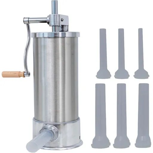 Masina de Umplut Carnati, Inox, 6 Kg, Vertical, 6 Palnii Incluse