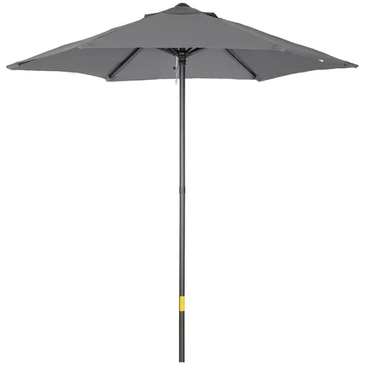 Outsunny Umbrelă de Grădină, Înclinabilă cu Orificiu de Ventilație și 6 Brațe, Ø196x204 cm, Gri | Aosom Romania