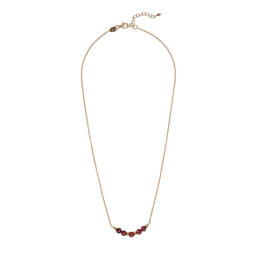Alisia Colier placat cu aur cu margele de granat AL4896-Oro-Granato