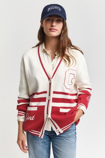 KARDIGÁN GANT GANT VARSITY CARDIGAN CREAM