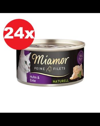 MIAMOR Feine Filets Naturell Chicken&amp;Duck 24x80g pui si rata in sos propriu