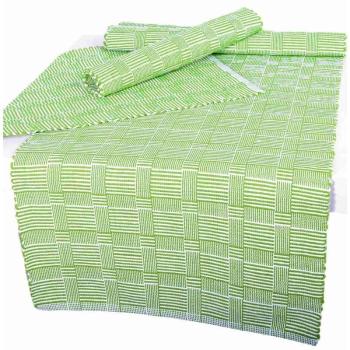 Prostírání bavlněné, Manchester, zelený, 40 x 120 cm
