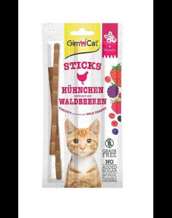 GIMCAT Sticks Chicken&amp;Wild Berries 3 buc. Batoane pentru pisici cu pui si fructe de padure