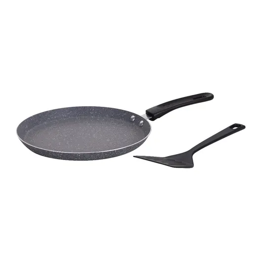 Tigaie pentru clatite cu spatula Oliver Voltz OV51322H24S, 24cm, Finisaj marmura, Inductie, Gri