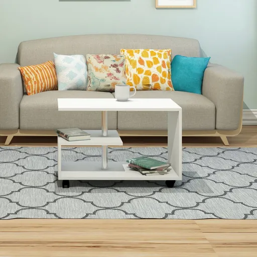 Masuta de cafea, Hanah Home, Karanfil, 80x52.5x40 cm, Alb