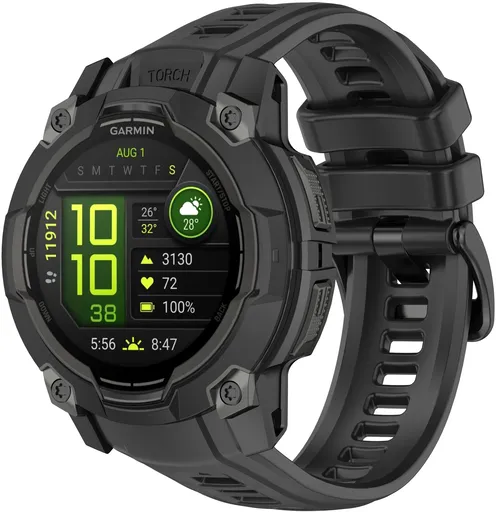 4wrist Curea din silicon pentru Garmin Instinct 3 Solar și Instinct 3 AMOLED 45 mm - Black