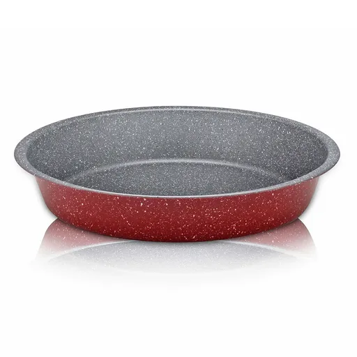 Tava pentru copt Rosberg Premium RP51222RR28, 28 cm, Finisaj marmura, Rosu