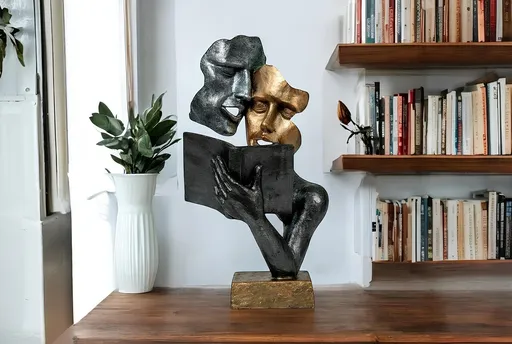 Decoratiune, CY0464, 15x38x20 cm, Poliester, Negru / Auriu / Argintiu