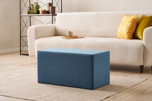 Taburet, Atelier del Sofa, 825BLC5136, Lemn, Albastru