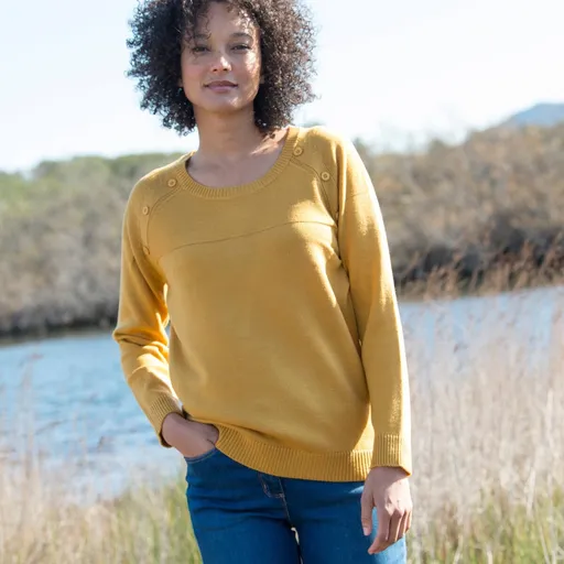 Pulover uni cu nasturi decorativi