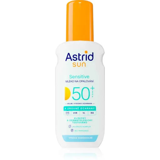 Astrid Sun Sensitive lapte bronzant cu pulverizator SPF 50+ cu o protectie UV ridicata 150 ml