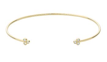 Fossil Brățară minimalistă placată cu aur cu cristale Sadie JF04113710