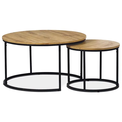 Set de măsuțe de conferință, stejar sălbatic, 2buc., maro deschis