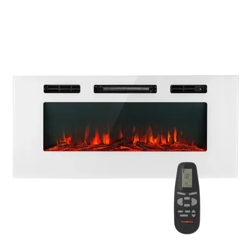 Klarstein Galeras, șemineu electric de perete și de încorporat, 1800 W, LED, 3 culori, temporizator