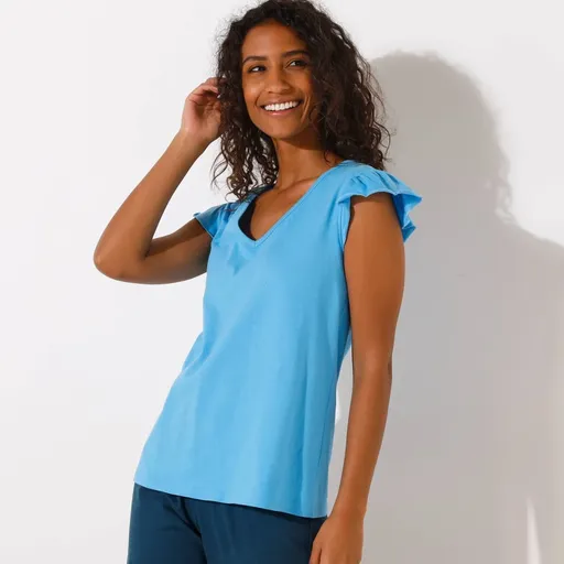 Pijamale solide cu mânecă scurtă