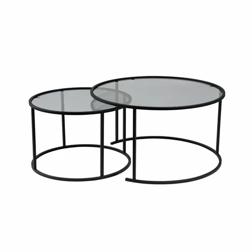 Set de măsuțe de cafea Aurum Black and Grey80 cm, 2 buc., gri