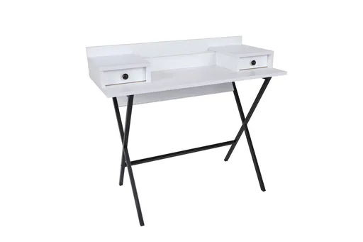 Masa de machiaj, Hanah Home, Phuket, 100x50x89 cm, Alb/Negru