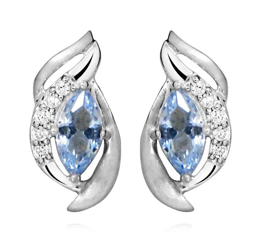 Silver Cat Cercei fermecați din argint cu spinel sintetic albastru SC460