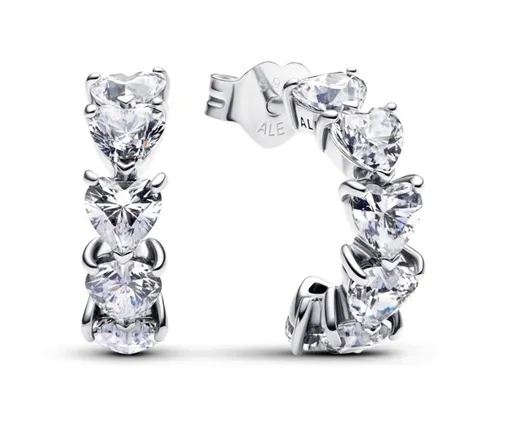 Pandora Cercei semicirculari din argint Inimă strălucitoare Timeless 293657C01