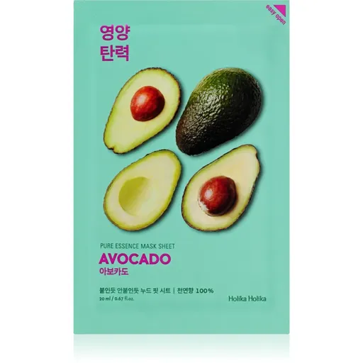 Holika Holika Pure Essence Avocado mască textilă calmantă 20 ml