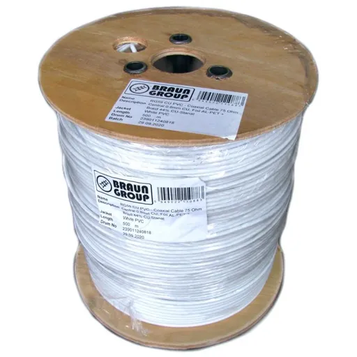 Rola 500 ml cablu coaxial 75ohm Braun Group - RG59 CU PVC BGKRG59CPVC