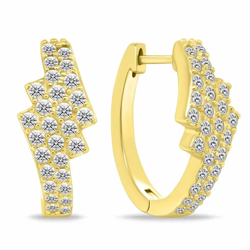 Brilio Silver Cercei rotunzi placați cu aur cu zircon strălucitor EA1181Y