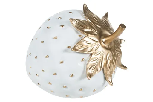 Decoratiune, Çilek Small, Poliester, Alb/Auriu
