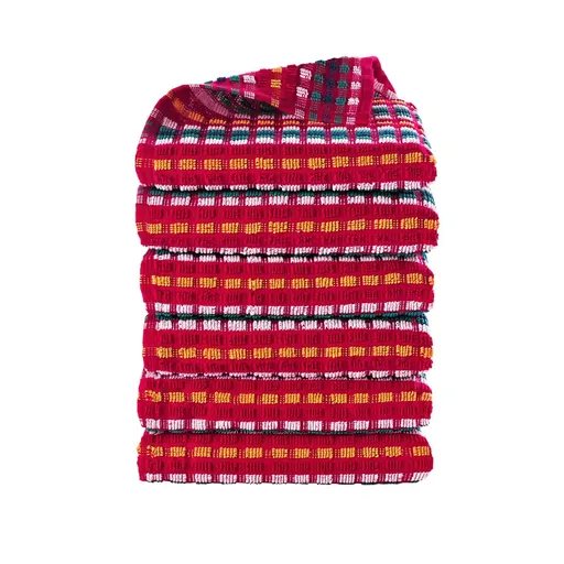 Prosoape mari din terry cu model în carouri, roșii, set de 6 sau 12