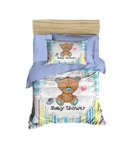 Lenjerie de pat pentru copii, L'essentiel Maison, PH173, Liliac / Albastru / Maro