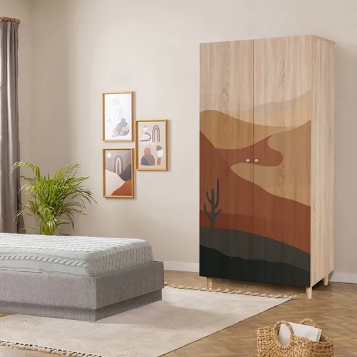 Dulap pentru haine, Hanah Home, Lidya 2 -905, 90x192x52 cm, Sonomo