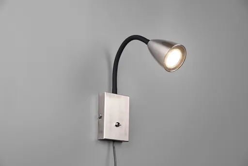 Lampa de perete Wanda, TRIO, 8.5x22x23.5 cm, 10W, 1x GU10, metal, nichel mat/negru