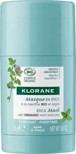 Klorane Mască pentru piele mixtă și grasă Bio Mentă (Stick Mask) 25 g
