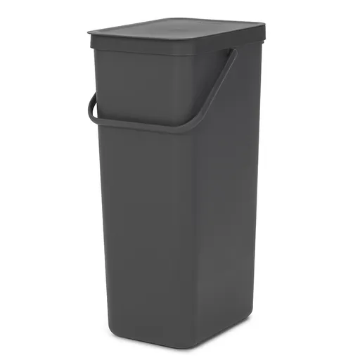 Cos de gunoi colectare selectiva Brabantia Sort&Go 1004140, 40 L, Maner, Montabil pe perete, Gri inchis