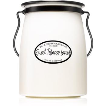 Milkhouse Candle Co. Creamery Sweet Tobacco Leaves lumânare parfumată Butter Jar 624 g