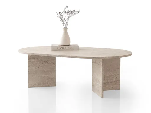 Masuta de cafea, Hanah Home, Oscar, 128x42x80 cm, Travertin