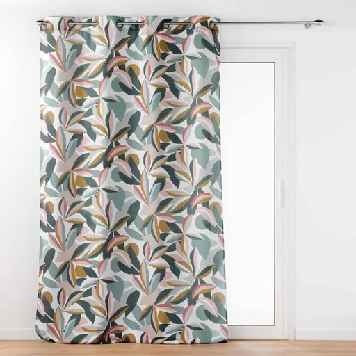 Perdea cu imprimeu cu frunze colorate