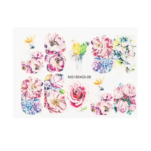 Abtibild Unghii 5D pe Baza de Apa Floare, MG190403-06