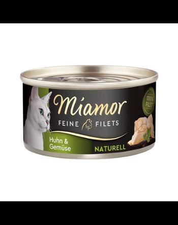 MIAMOR Feine Filets Naturell Chicken&amp;Vegetables 80g pui si legume in sos propriu, hrana pisica