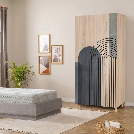 Dulap pentru haine, Hanah Home, Lidya 2 -973, 90x192x52 cm, Sonomo