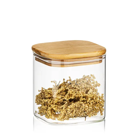 Recipient de sticlă 4Home pentru alimente cu  capac Bamboo, 550 ml, 550 ml